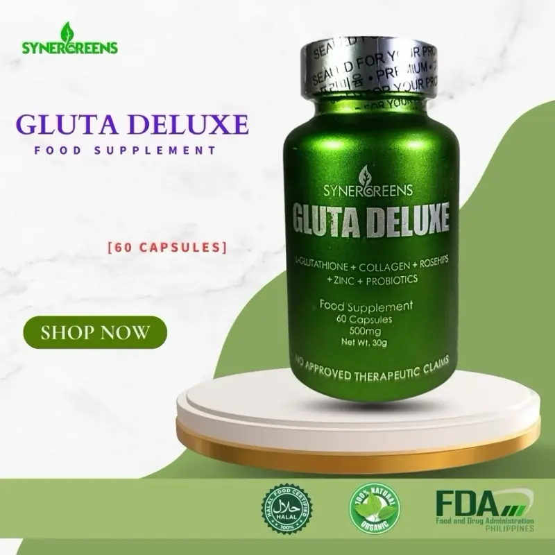 glutathione in the philippines SYNERGREENS GLUTA DELUXE L-GLUTATHIONE+COLLAGEN+ROSEHIPS+PROBIOTICS (60  Capsules)