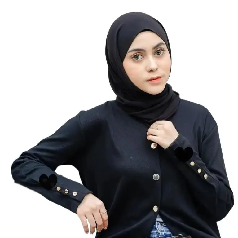 Starla Cardigan Basic Kancing Gold Tebal Premium/Atasan Cardigan wanita Lengan Panjang/Cardigan Polos Rajut Wanita  Casual Nyaman