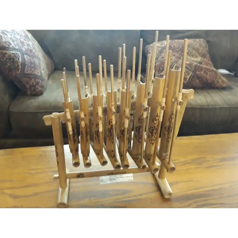 Angklung Set 1 Oktaf 8 Nada Mini berkualitas/Alat Musik Tradisional Untuk anak usia TK/SD Bambu Asli 3