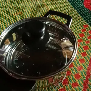 Dandang Nasi Mini Ukuran 16/24/26cm Stainless Anti Lengket dengan Tutup Kaca Transparan - Steel, Multifung si, Alat Multifungsi