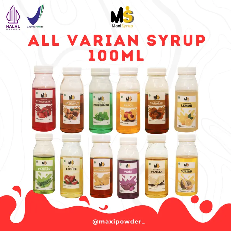 Syrup Minuman All Varian 100ml / Sirup Minuman Kekinian Termurah Dan Terlaris / MaxiSyrup 0