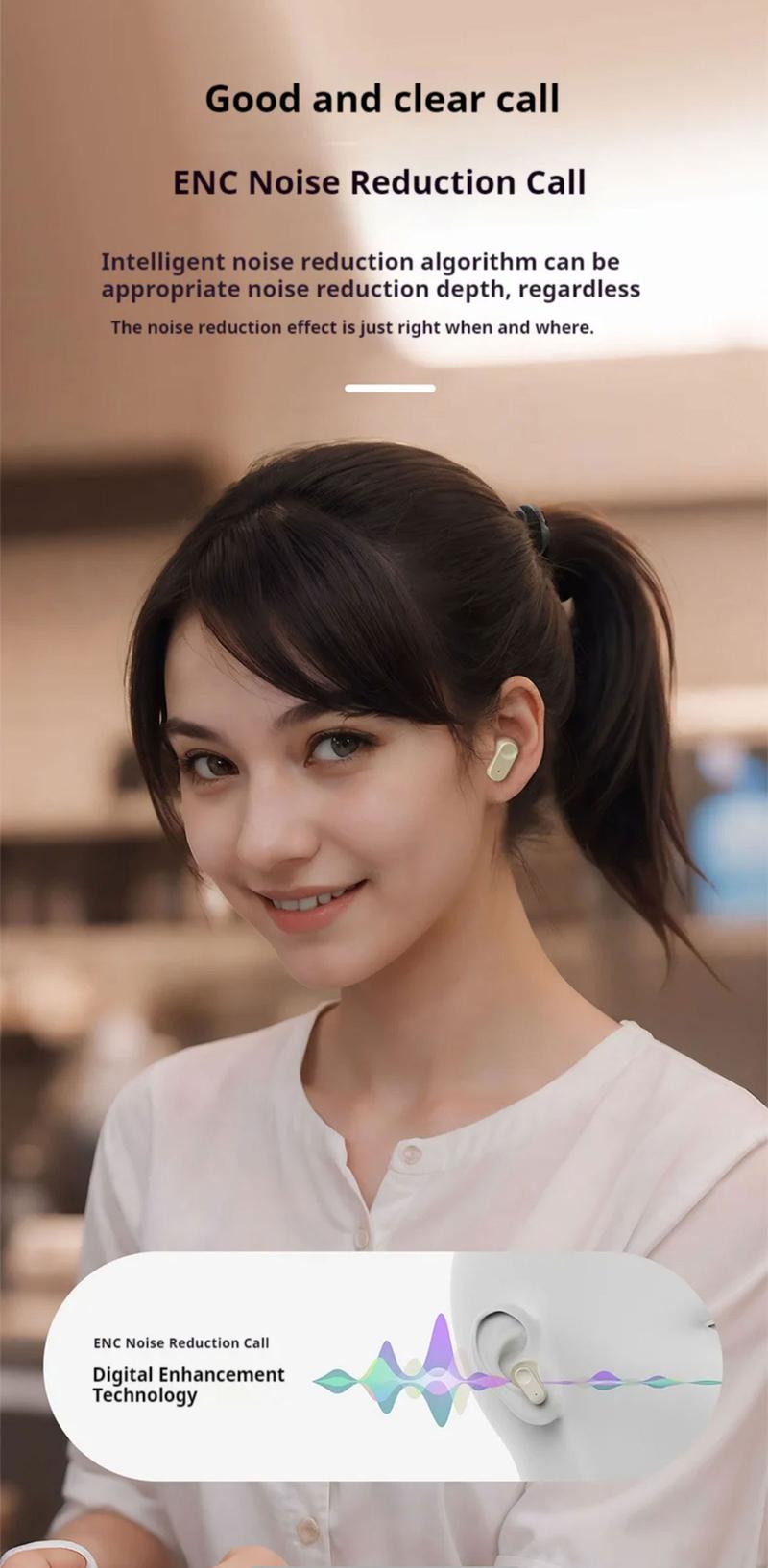 Product Introduction of Q1 Bluetooth headset new wireless semi-in-ear super long battery life high sound quality no pain earphones 4