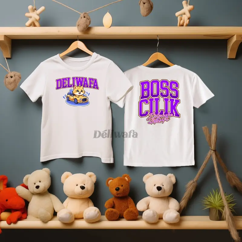 Kaos Deliwafa Kids Denim Motif Boss Cilik kaoas anak deliwafa 0