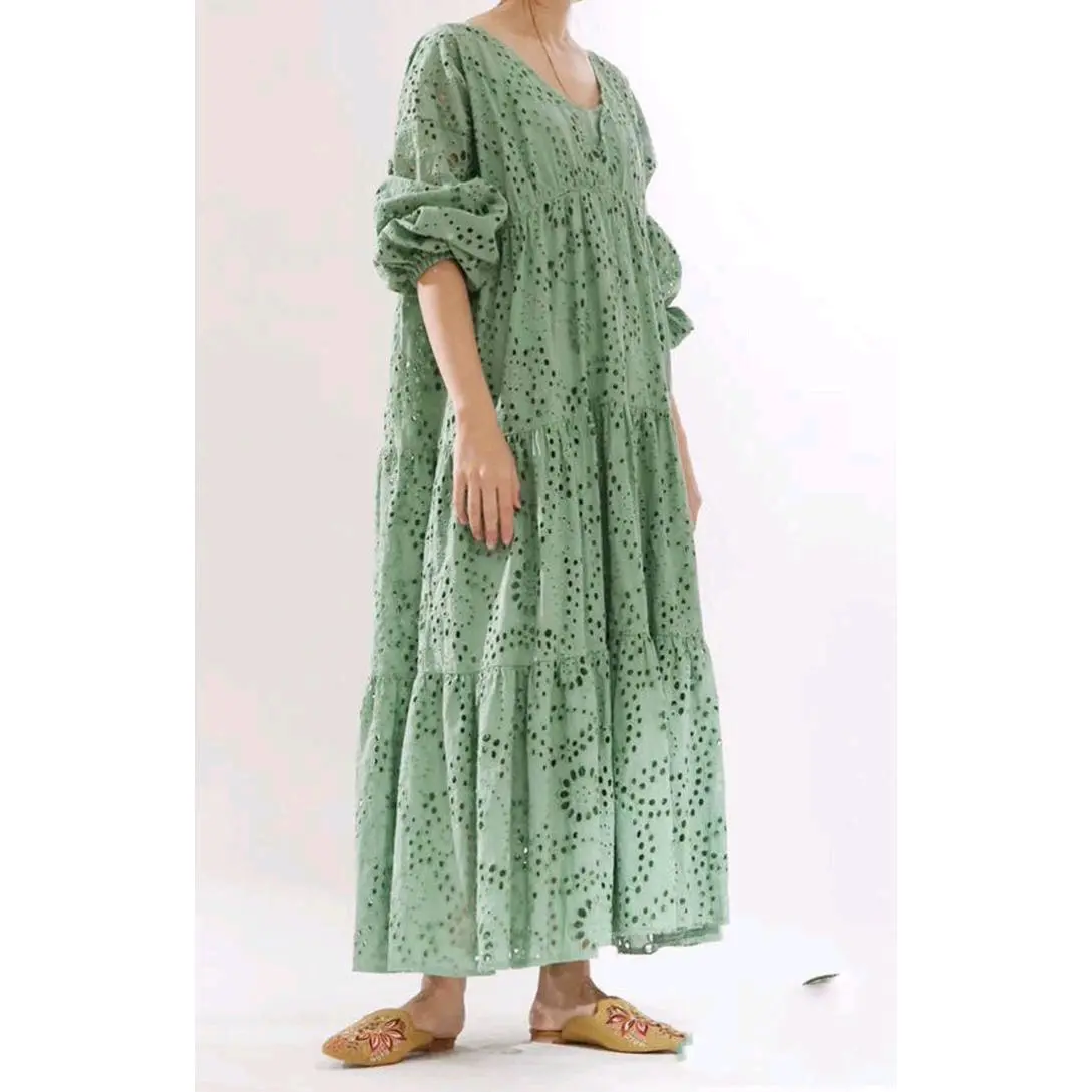 TM 52200 Dress Katbol Sherlen Embroidered Cotton Loose