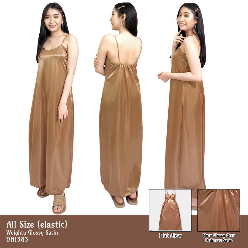 FOLVA dress panjang tanktop baju tidur satin all size 3