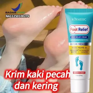 Kormesic Krim Kaki Relief 60g Melembabkan & Memperbaiki Kulit Kering Kasar Mencegah Kekeringan Kaki Retak BPOM NA11250100276 Tangan & Kaki Berminyak Perawatan Foot