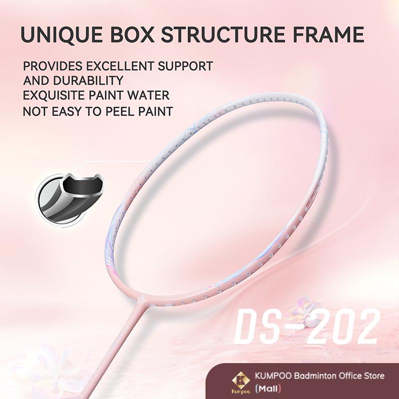 Vợt cầu lông, KUMPOO, DS 202, Chính hãng, với dây đeo, tay cầm, túi đựng, sợi carbon, bền, thích hợp cho Chụp đơn chuyên nghiệp