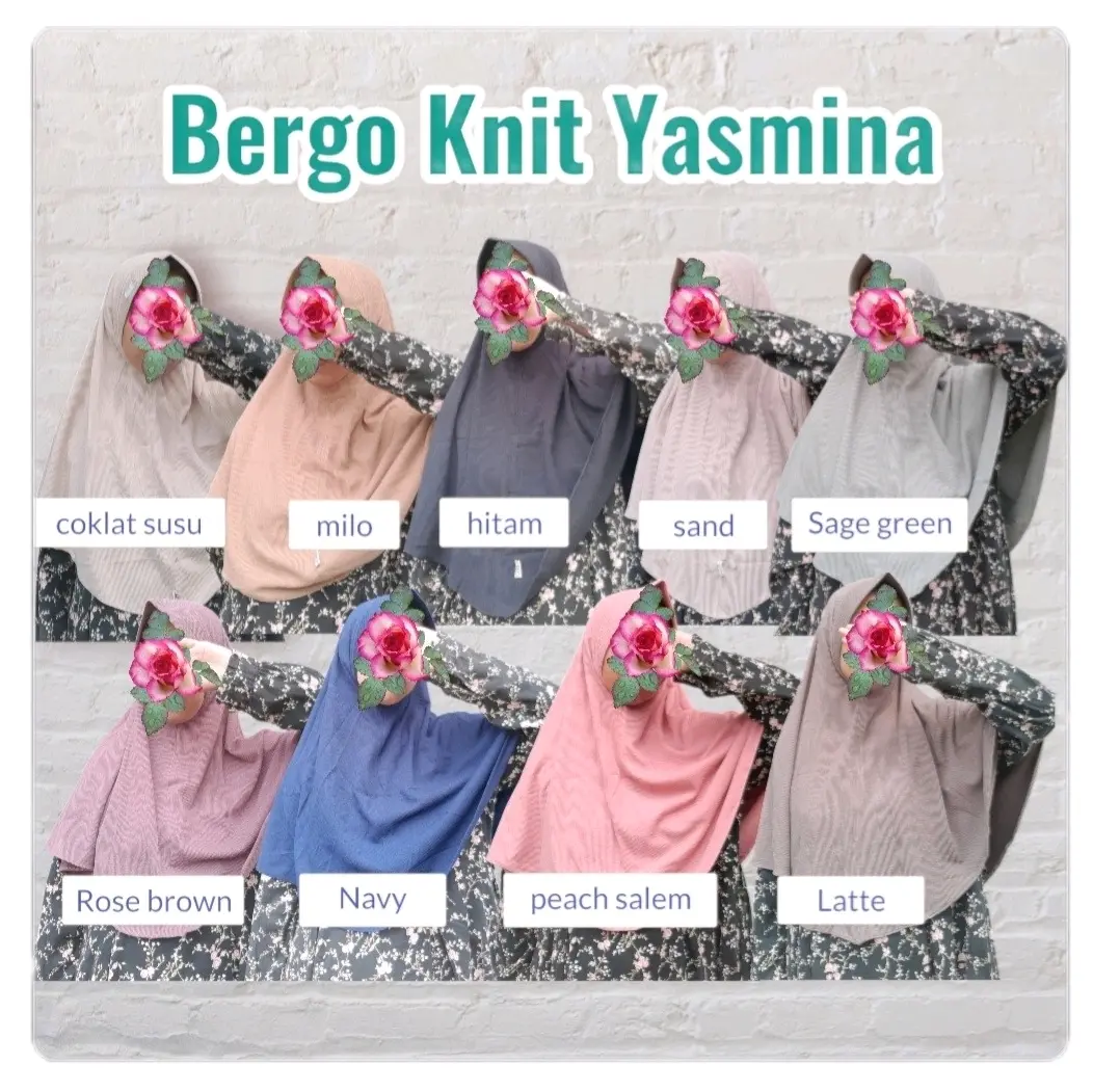 Bergo daily Hijab daily Knit Yasmina size L standar