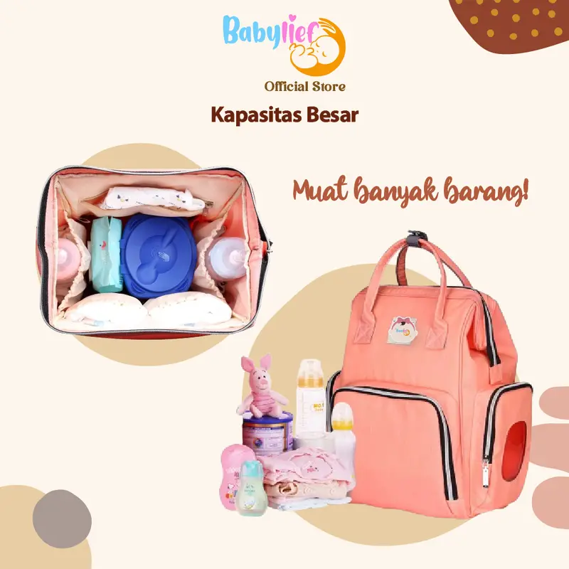 Babylief Maternity Mummy Bag – Diaper Bag Tas bayi multifungsi diaper bag waterproof tas perlengkapan bayi baru lahir tas persalinan BL004 2