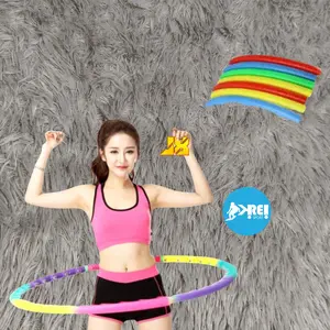 REI Sport Hulahup Hulahop Hulahoop Ring Stick Plastik Anak Dewasa Diameter 75 cm Warna Warni Cocok untuk Outdoor Perut