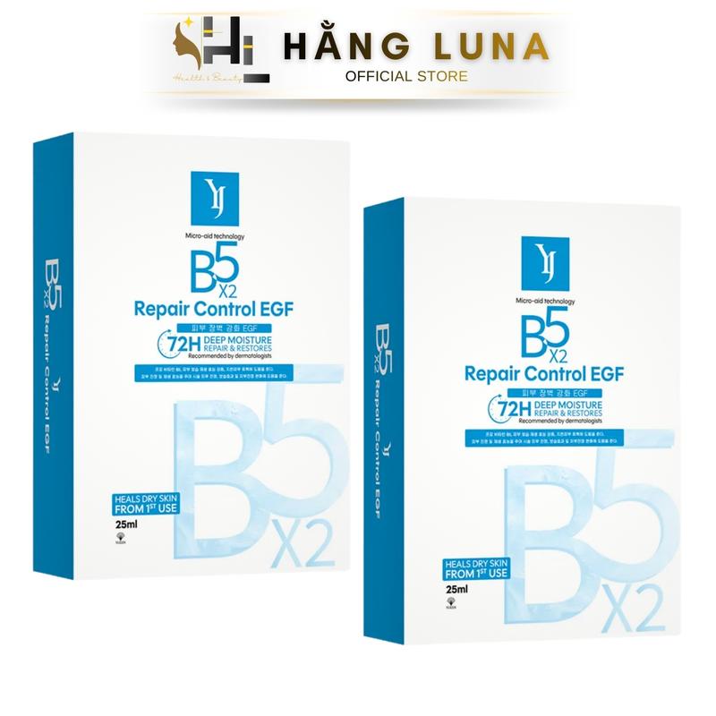   20 MIếng  Combo 02 Hộp Mặt Nạ B5 X2 Repair Control EGF Yuejin 25ml. Mặt Nạ Yuejin B5 Hỗ Trợ Phục Hồi Cấp Ẩm Da Mặt Skincare Mask 
