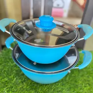 Panci Kuah Ukuran 20 & 22cm Dengan Tutup Kaca  Tahan Panas Cocok Untuk Memasak