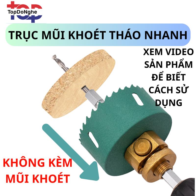 Trục Mũi Khoét Tháo Nhanh Cao Cấp – Trục Gắn Mũi Khoét Lỗ Đa Năng 10mm Chiều Dài 208mm Chất Liệu Hợp Kim Chống Mài Mòn – Dễ Dàng Lắp Tháo Kéo Lên Xuống Linh Hoạt Thích Hợp Gắn Mũi Khoét Sắt Gỗ Nhựa Inox – Dụng Cụ Hỗ Trợ Máy Khoan