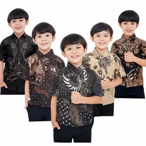 Batik Anak Laki Laki Premium Lengan Pendek Kemeja Sekolah Baju Terbaru Cowok TK SD 2-13 Tahun
