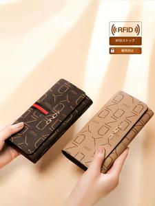 レディース長財布＆スマホウォレット、カード12枚収納、RFIDスキミング防止、多機能フェイクレザーウォレット