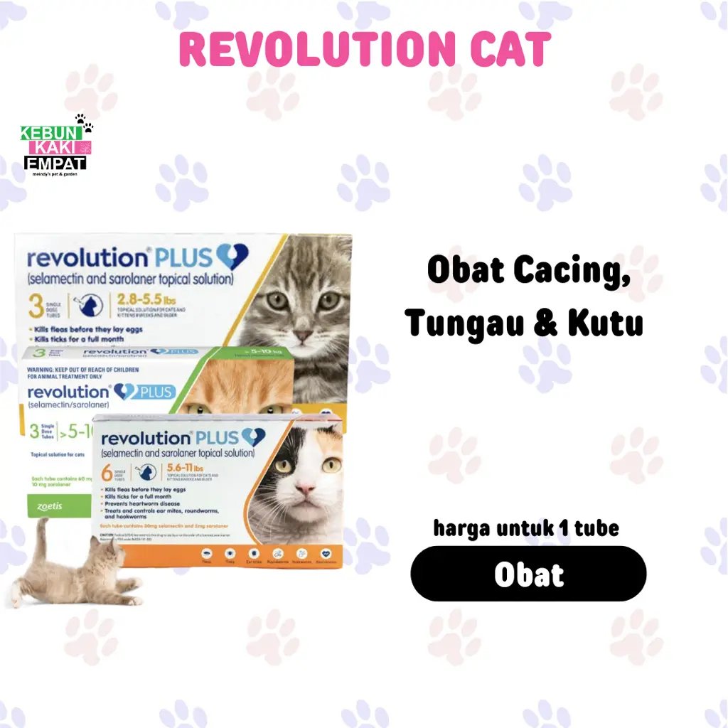 Revolution Cat Plus Obat Kutu Scabies Tungau Caplak Cacing Kucing