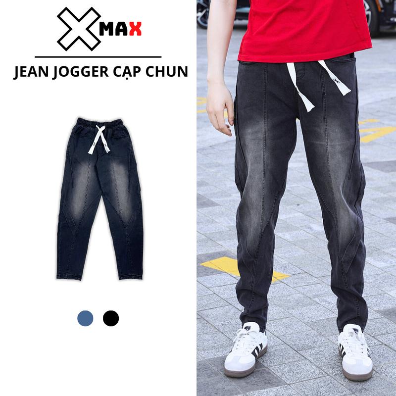 Quần Jean Jogger Cạp Chun Nam XMAX chất vải jean cao cấp co dãn, thiết kế line nối phong cách B150