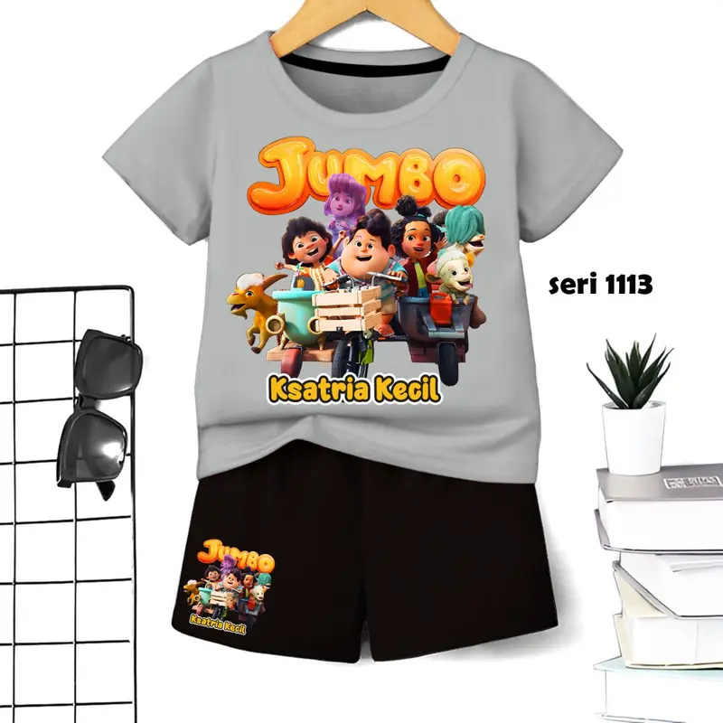 COD Setelan pendek Anak  laki dan perempuan Anime  Umur 1 Tahun Sampai 10 Tahun.Baju Kaos Lengan Pendek Anak Parsel 2