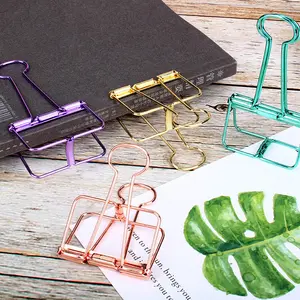 Metal Paper Clip 8 Colors 20x40mm Colors Gold Sliver Rose Green