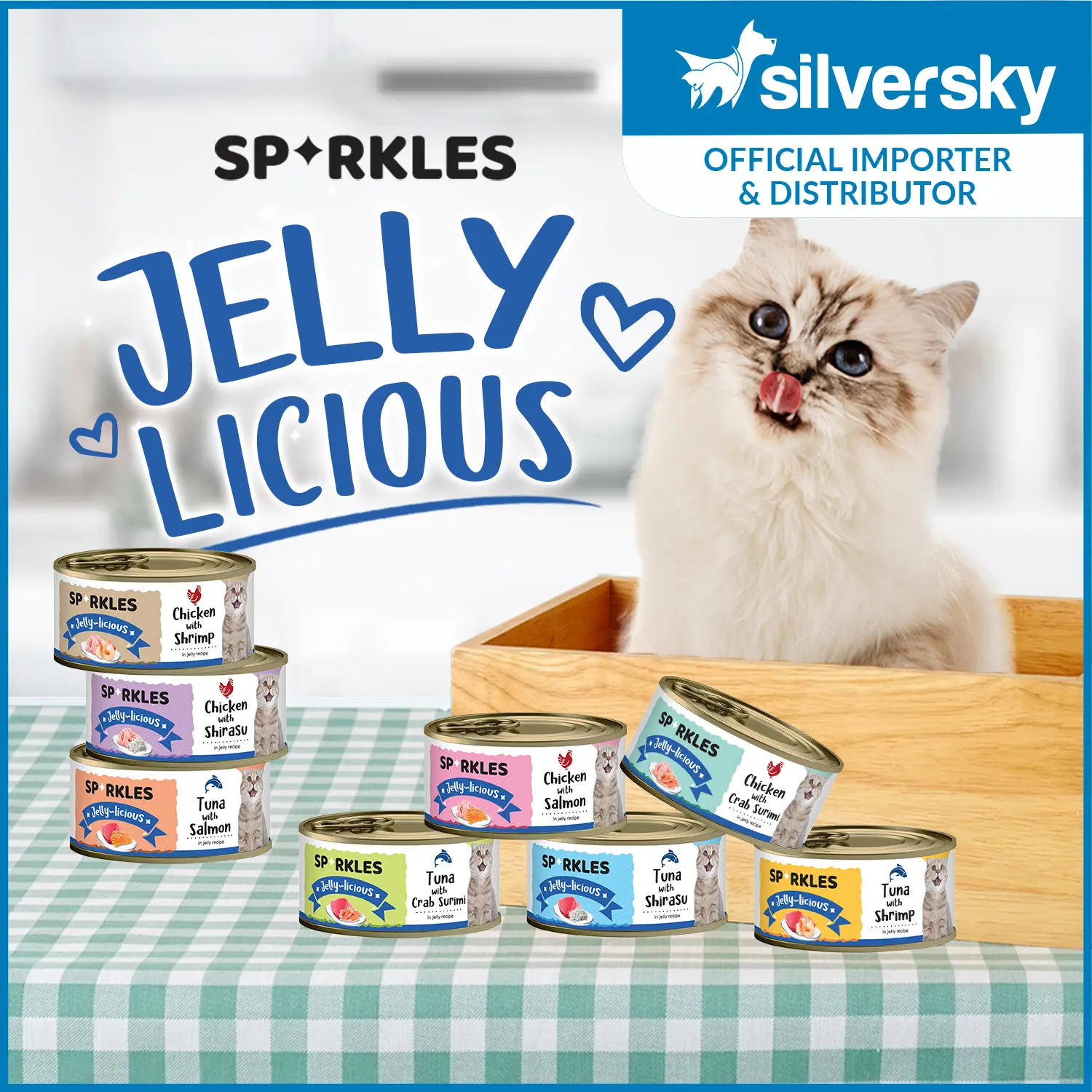 [Carton of 24] Sparkles Jellylicious Cat Wet Food (80g x 24 cans) | Carton Deal