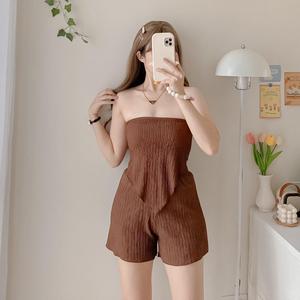 FORMA.MNL | Casual Triangle Tube Top Coordinates Bark Crepe Fabric Womenswear Sleeveless Basic Minimalist Clothing, Elegant Outfit