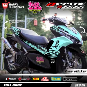 COD Sticker Decal Full Body Yamaha Aerox 155 New Connected 2020 2021 2022 2023 2024 Sticker Full Body Aerox 155 New Connected Gambar Racing Grafis Aerox 155 Racing Simple SR 24.16