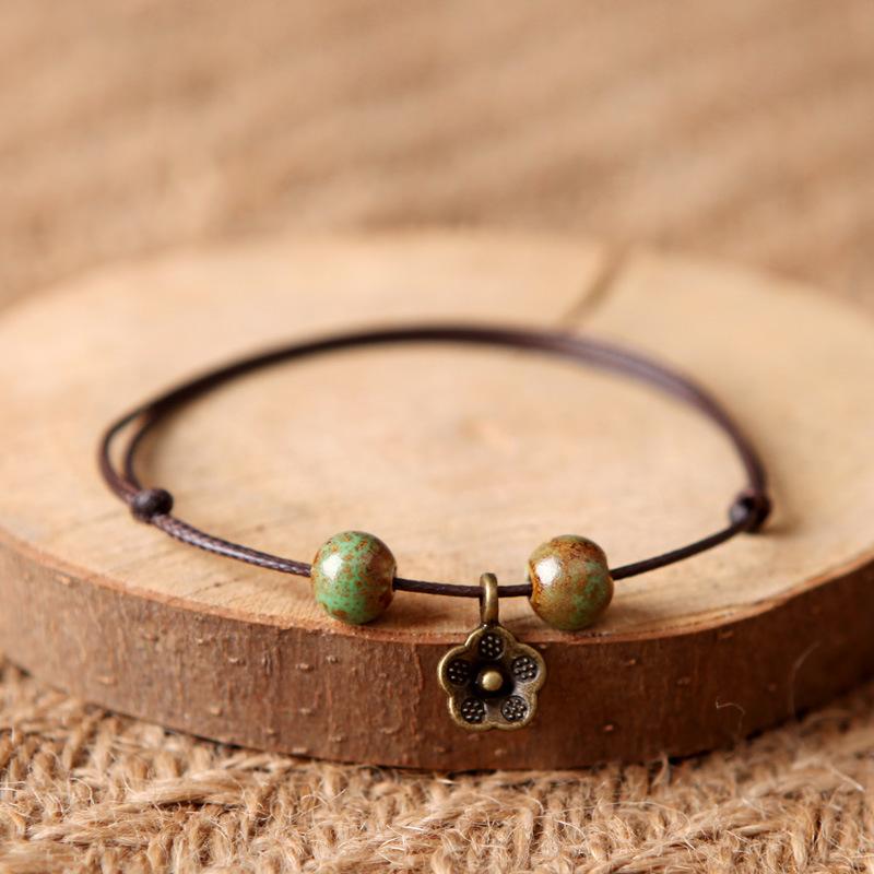 Product Introduction of Lắc Chân Vòng Tay Bohemian, Phong Cách Cổ Điển Với Mặt Dây Chuyền Hoa Cặp Đôi, Vòng Tay Dây Rút, Dành Cho Phụ Nữ 2