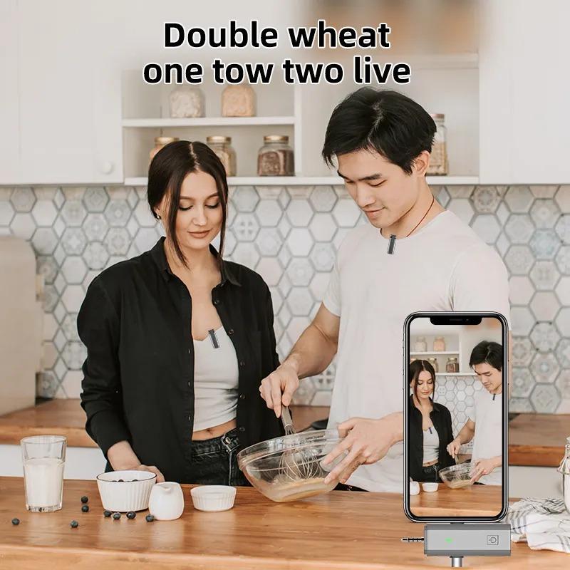 ⚡COD sent out within 24 hours 2024 Hot selling S17 3 In 1 Wireless mini Lavalier Microphone,Intelligent Noise Reduction Multipurpose Mic Compatible for iphone Android Smartphone/Speaker/Camera/computer 5
