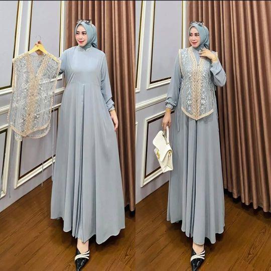 baju gamis brukat NALADIVA wanita dewasa terbaru kekinian muslim Mewah Busui Lebaran baju gamis brukat NALADIVA wanita dewasa terbaru kekinian muslim Mewah Busui Lebaran