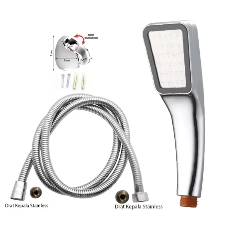 paket komplit shower mandi 4 in 1. Set hand  shower 300 lubang stainless Stainless 1