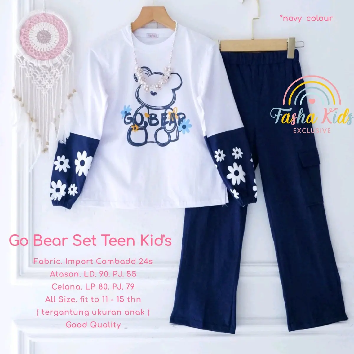 Go Bear Setelan Baju Anak Spesial Lebaran Bestseller by Fasha Kids