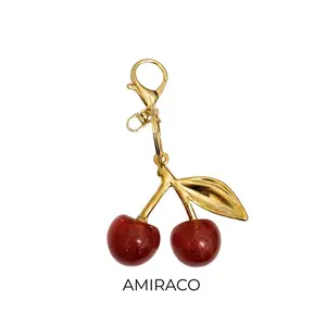 AMIRACO Gantungan Cerry Maron Premium Model Unik Bahan Premium Kualitas Baik Tahan Lama Hadiah Ideal untuk Tas dan Kunci Variatif dan Menarik