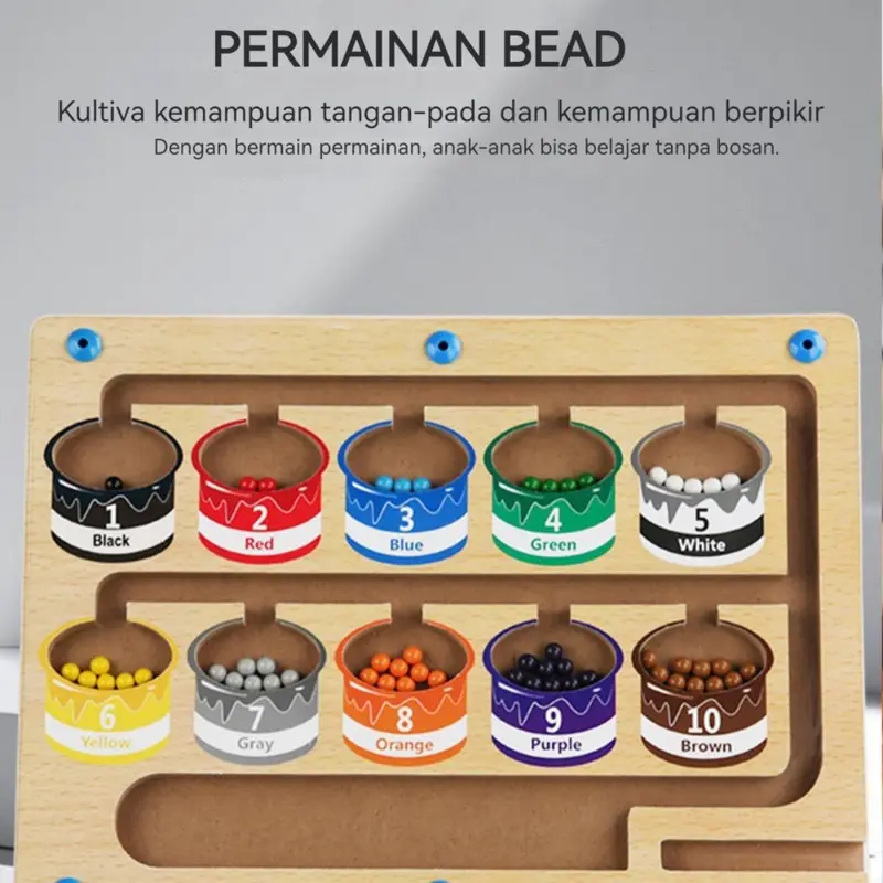 Mainan Edukasi - Color Classification Maze - Labirin Klasifikasi Warna dan Hitung Magnetik - Papan Magnetik Mainan Edukasi Kayu Anak Hadiah 3