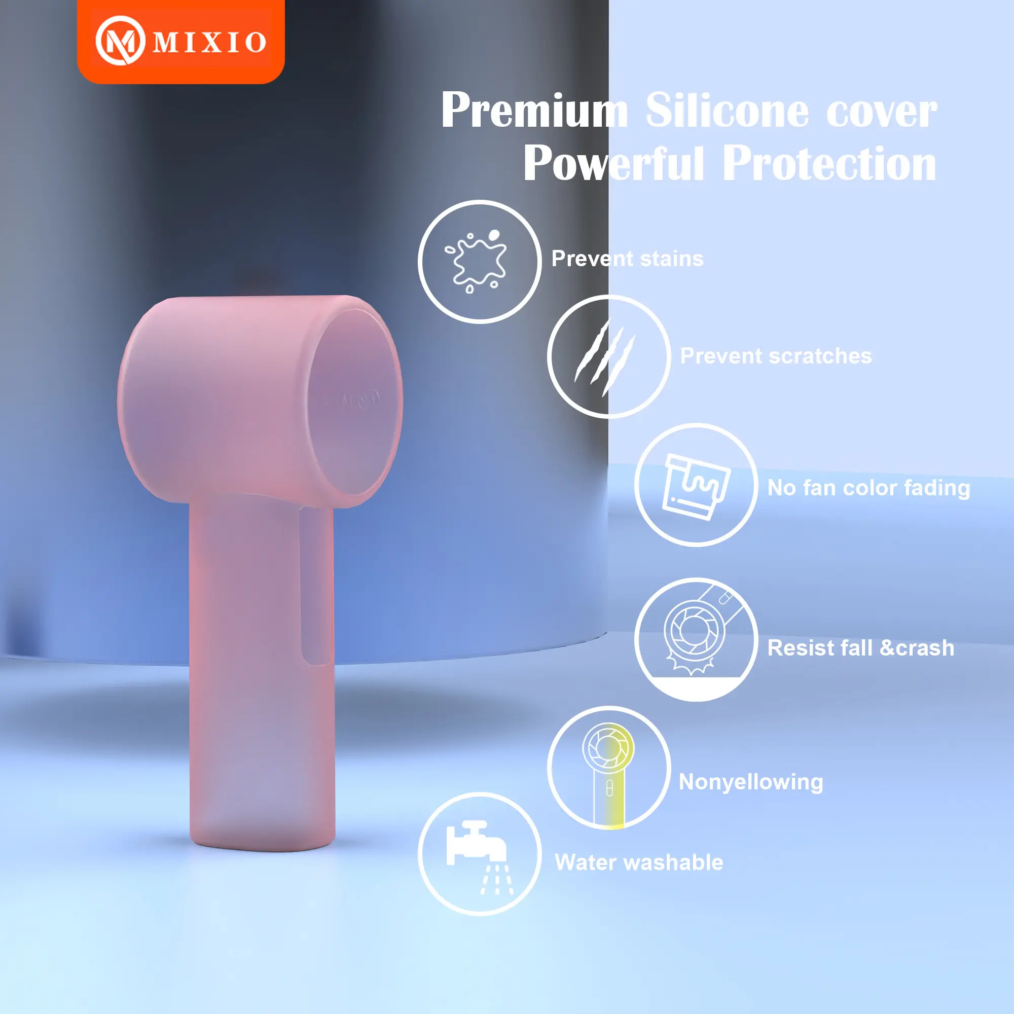MIXIO Silicone Case Cover GS-12 [HANYA SILICONE CASE] kipas Turbo ac Cooling High-speed Protective Case Cover Silicon Protector