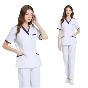 Baju Ok Putih Seragam Medis Korea Style Baju Ok Lengan Pendek Setelan Celana