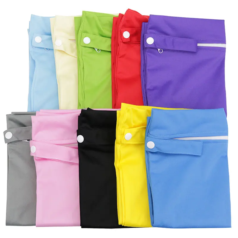 Single zipper 30x40 solid color baby stroller storage bag, mom's bag, travel diaper storage bag