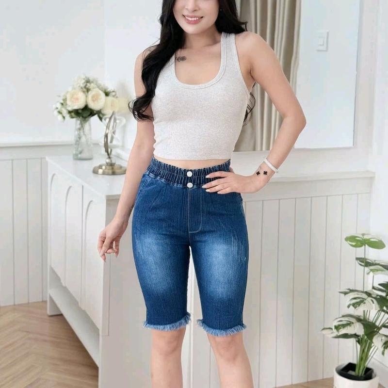 Quần nữ ngố ngang gối jean thun dày đẹp woot thời trang lai sù.(069)