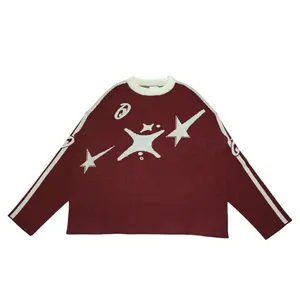 JANGO Knit Sweater Boxy Maroon | Knit Jersey | Sweater Rajut Unisex Premium Knitwear Pria Wanita