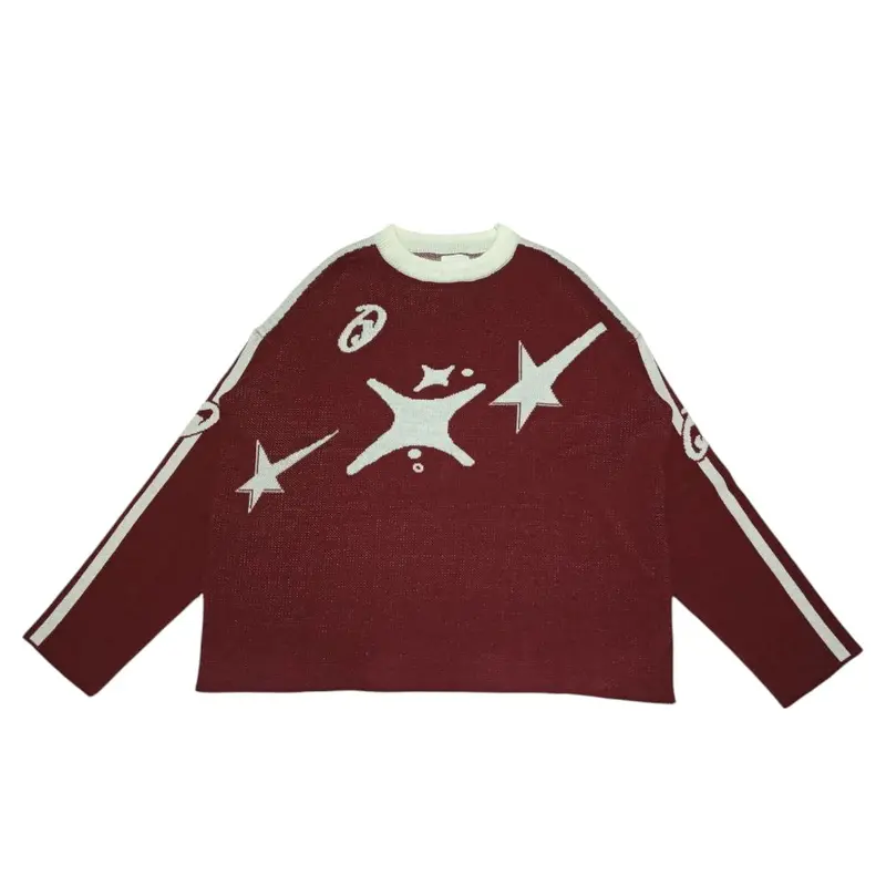 JANGO Knit Sweater Boxy Maroon | Knit Jersey | Sweater Rajut Unisex Premium Knitwear Pria Wanita 0