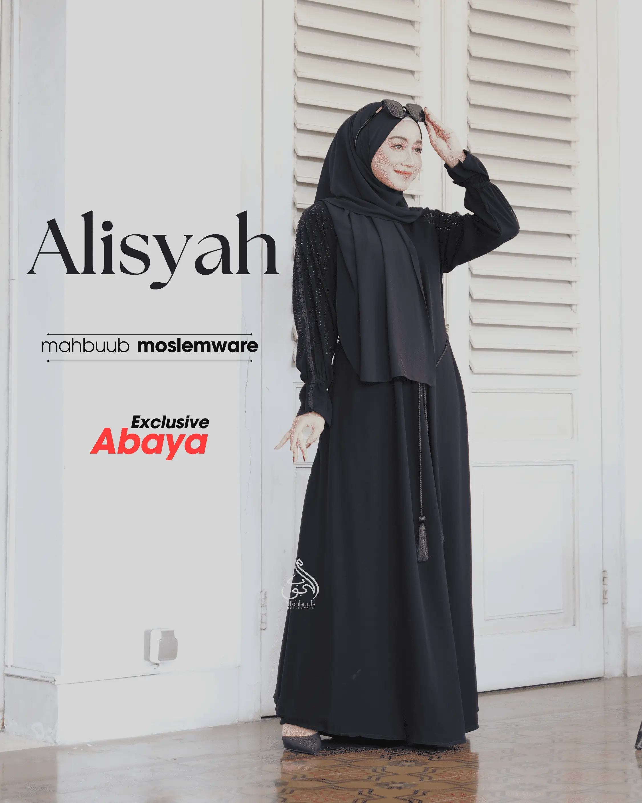 Abaya Alisyah Jetblack Hitam Gamis Arab Terbaru Dress Turkey Mewah Boutique Mahbuub Collection Exclusive