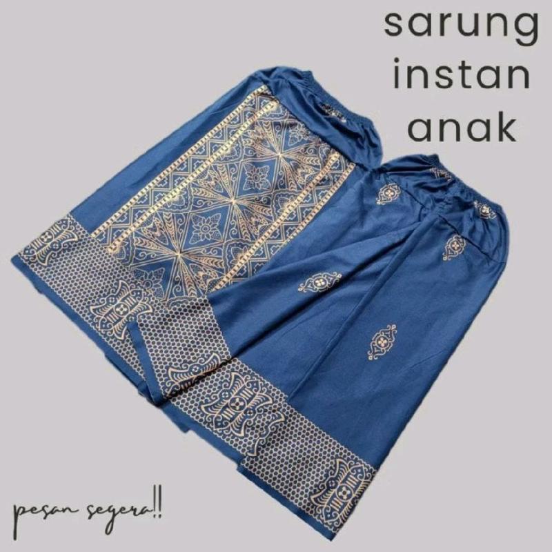 sarung anak viral kekinian dan praktis dipakai Muslim instan Katun 3