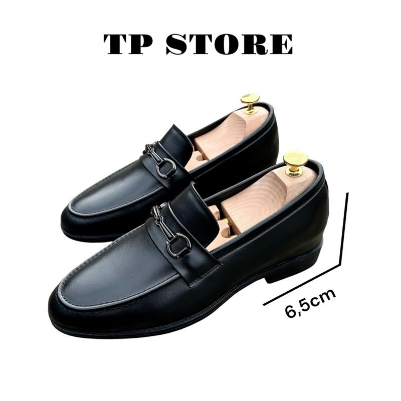 Giày Tây Nam Tăng Chiều Cao Da Bò Cao cấp Đế Cao Su Khâu Đế chắn chắn TC01