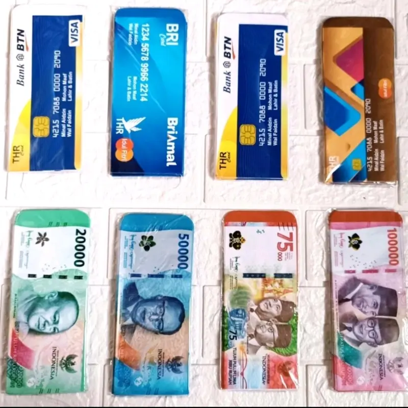 AMPLOP LEBARAN MOTIF UANG ATM UKURAN BESAR ANGPAO Isi 10pcs 0