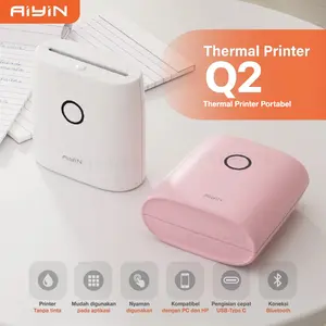 COD GRATIS APP Pencetak Label Thermal Printer Portable Bluetooth Nirkabel Mesin Pembuat Label Q2 Mini Wireless Printer AiYin