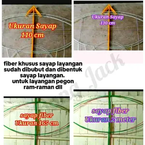 sepasang fiber khusus sayap layangan - untuk layangan ram raman pegon dan semua jenis layangan- harus di rakit ulang ketika paket sampai