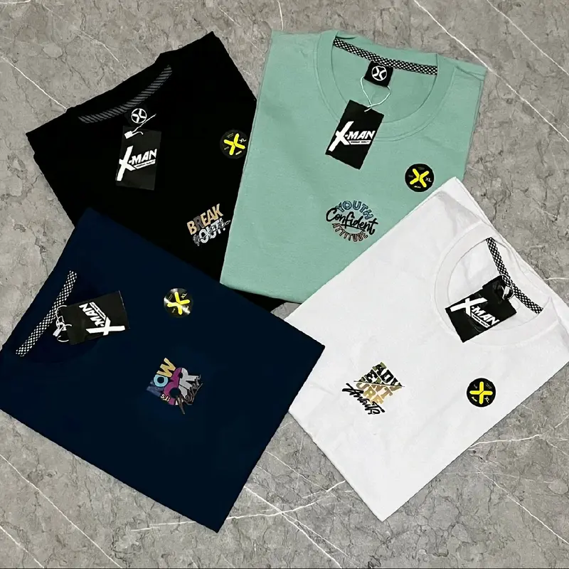 PAKET 4PCS 100RIBU KAOS distro, KAOS LENGAN pendek, SEMI katun, MOTIF RANDOM baju oblong atasan pria dan wanita Lengan Pendek 3