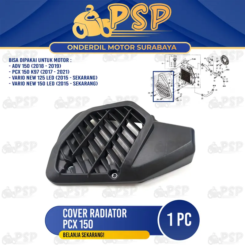 Pengaman Radiator PCX 150 - Pelindung Tameng Cover Comp Tutup Radiator Honda ADV 150 Vario 125 150 Foto Asli 0