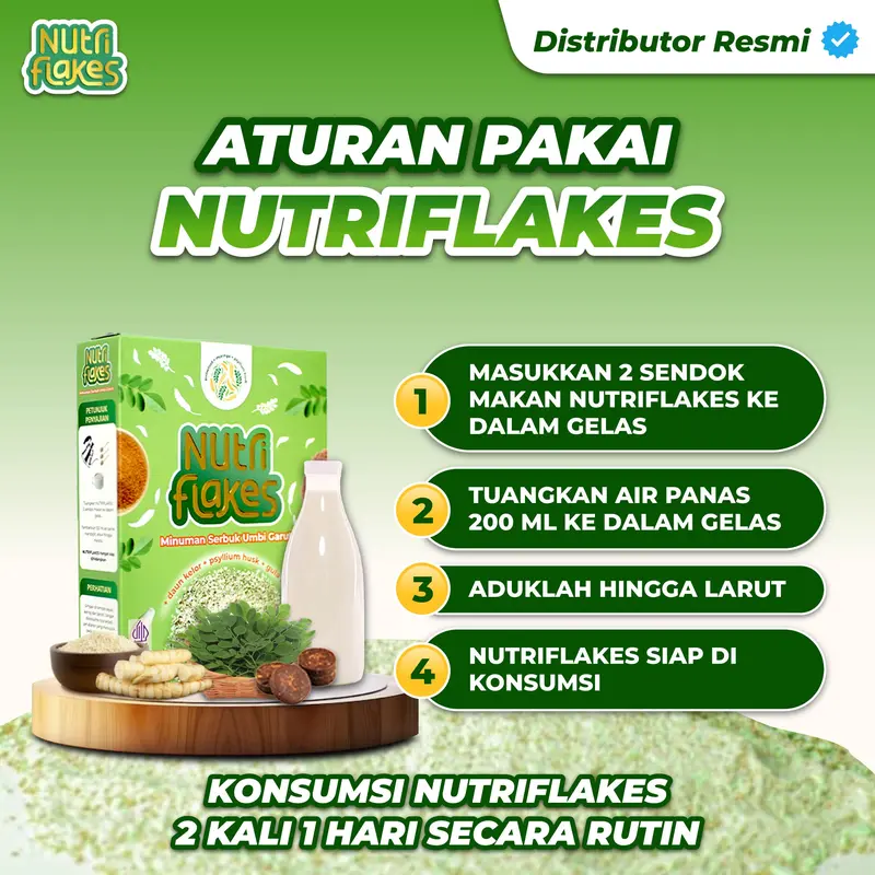 Nutriflakes Original 1 Box Sereal Umbi Garut  Bantu Keluhan Asam Lambung & Maag Bisa COD 5