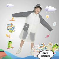 Gambar Jas Hujan Anak Korea Hoodie Ponco Lengan Polos Waterproof Bahan Eva Desain Modern Free Sticker Kartun Lucu - 805 - Kuning-S dari ALLEFIX Kota Surabaya 1 Tokopedia