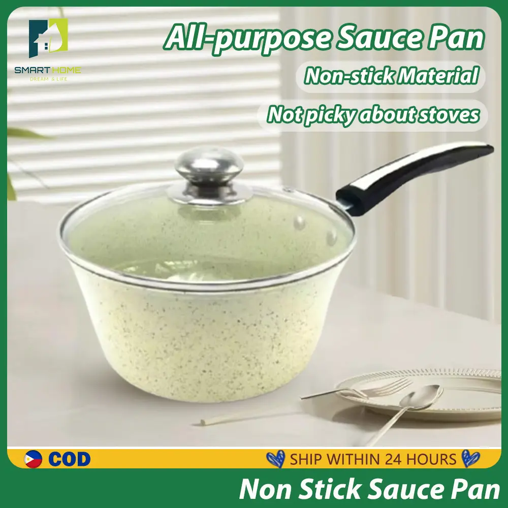Sauce Pan Non-Stick Frying Pan Soup Pot 20cm Cooking Pot Ceramics Milk Pot Cookware Lid